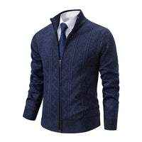 Textured Knit Sweater Cardigan for Men - Full Zip - Image 1
