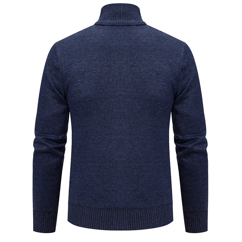 Textured Knit Sweater Cardigan for Men - Full Zip - Image 2