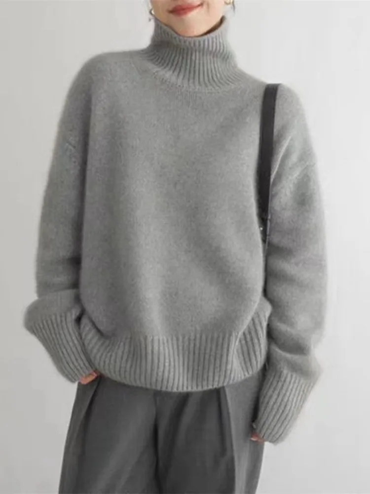 Turtleneck Oversized Sweater for Women - Long Sleeve - Image 5