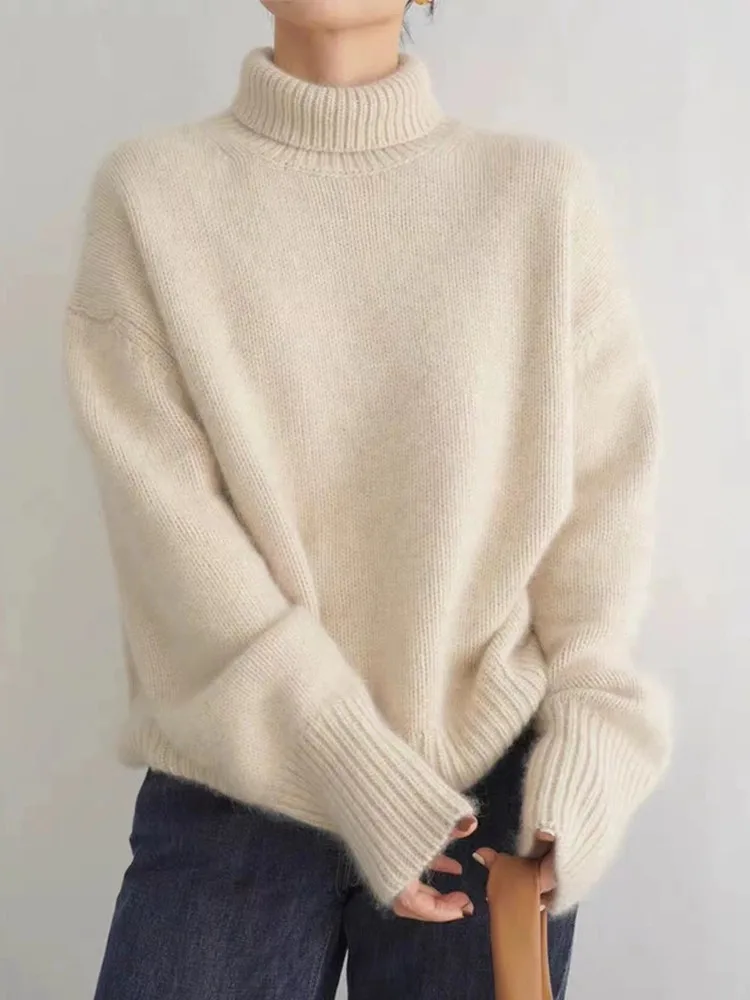 Turtleneck Oversized Sweater for Women - Long Sleeve - Image 3