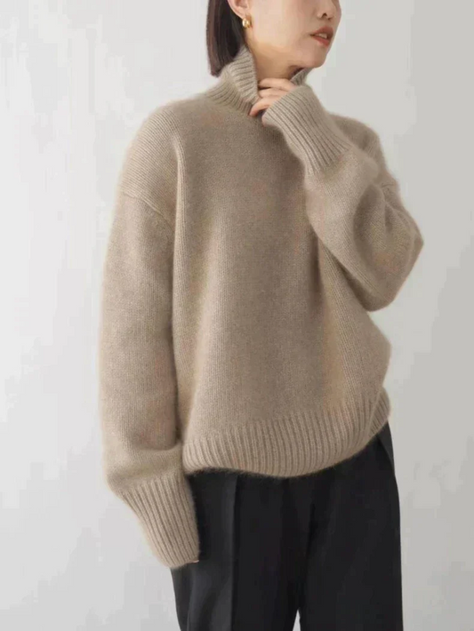 Turtleneck Oversized Sweater for Women - Long Sleeve - Image 1