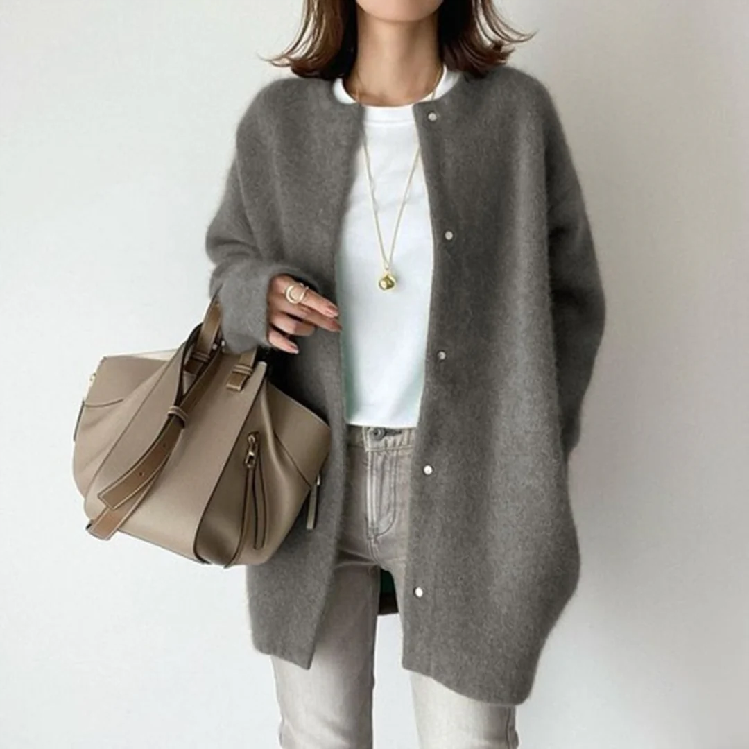 Oversized Cardigan Sweater for Women - Long Sleeve - Image 2