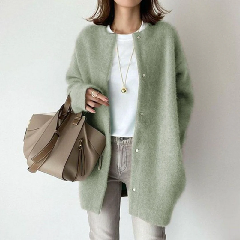 Oversized Cardigan Sweater for Women - Long Sleeve - Image 1