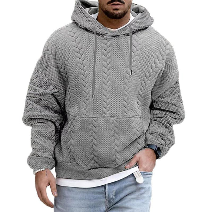 Textured Pullover Hoodie for Men - Long Sleeve - Image 1