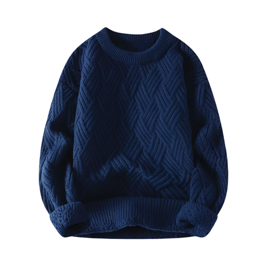 Crew Neck Sweater for Men - Textured - Image 1