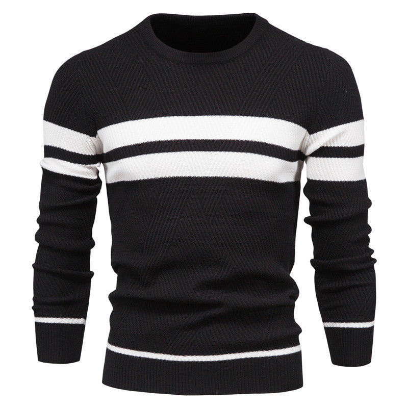 Crew Neck Sweater for Men - Striped - Image 6