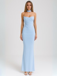Strapless Bodycon Dress for Women - Choker Fitted Silhouette - Image 1