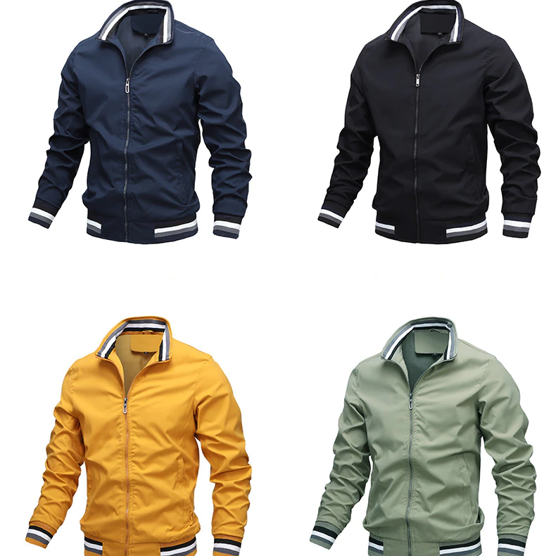 Bomber Jacket for Men - Stand Collar - Image 5