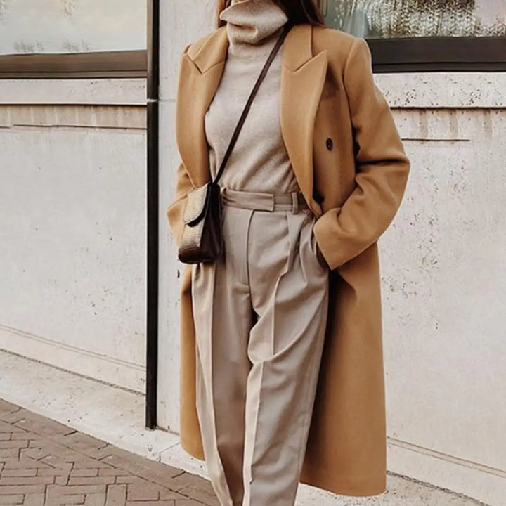 Long Double-Breasted Coat for Women - Oversized - Image 1