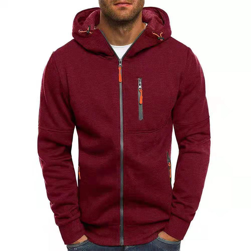 Hooded Full Zip Jacket for Men - Zip Pockets - Image 14