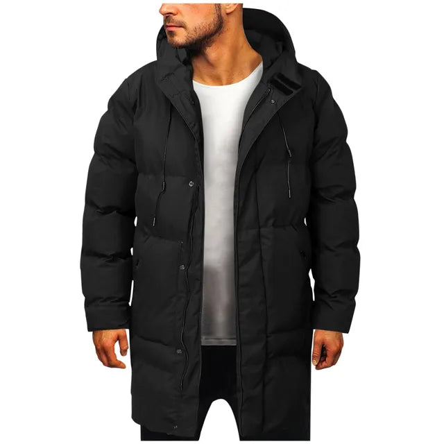 Puffer Hooded Coat for Men - Drawstring Hood - Image 2