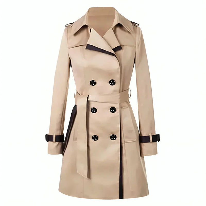 Belted Trench Coat for Women - Long Sleeve - Image 1