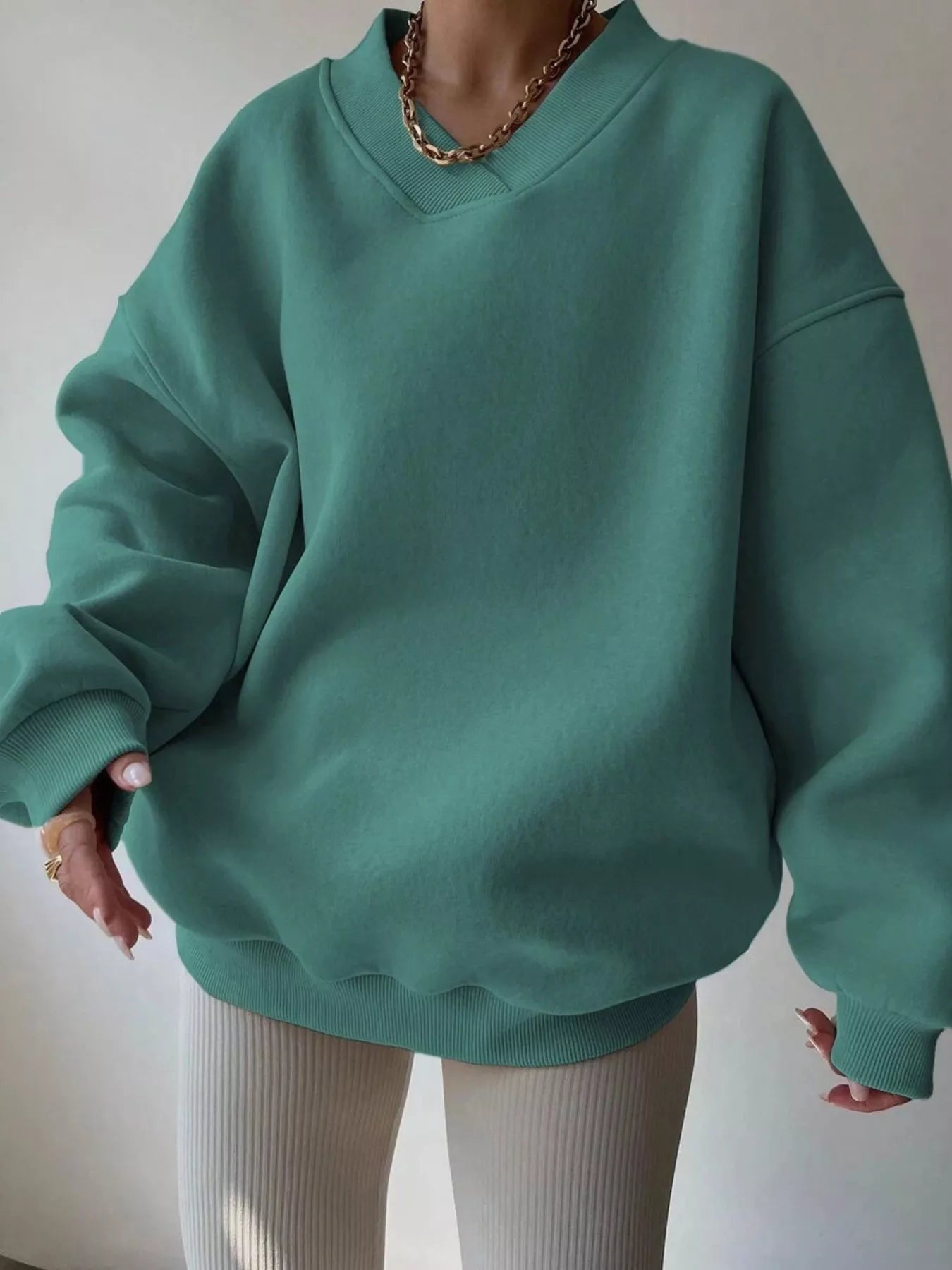 Oversized Pullover Sweater for Women - Drop Shoulder - Image 19
