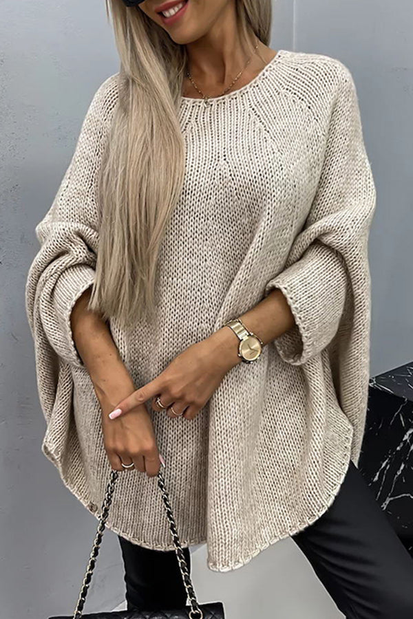 Oversized Raglan Sleeve Sweater for Women - Loose Fit - Image 1