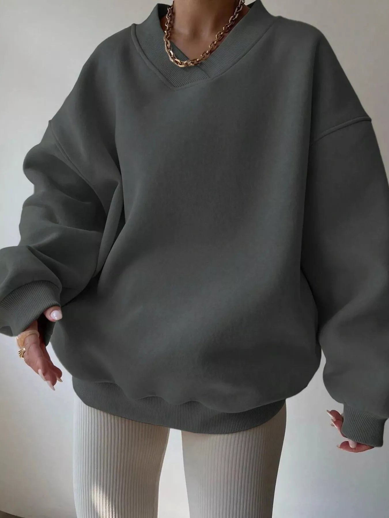 Oversized Pullover Sweater for Women - Drop Shoulder - Image 25
