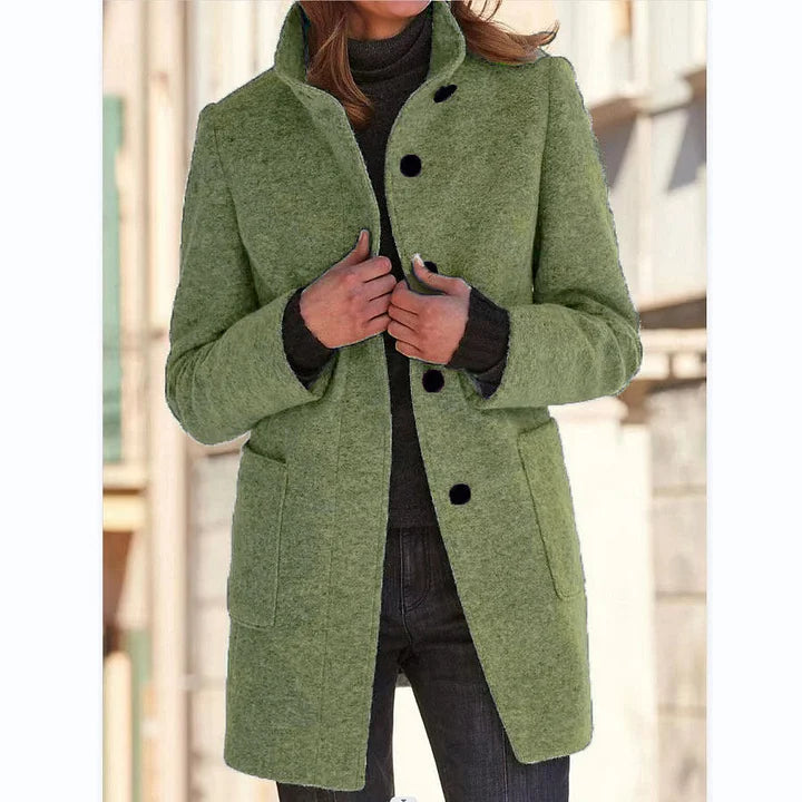 Button-Front Coat for Women - A-Line - Image 12