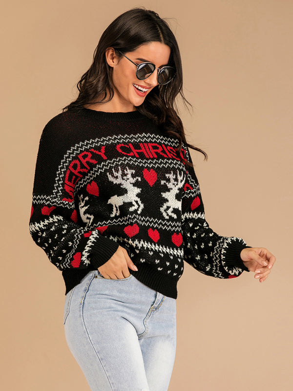 Crewneck Sweater for Women - Reindeer - Image 1