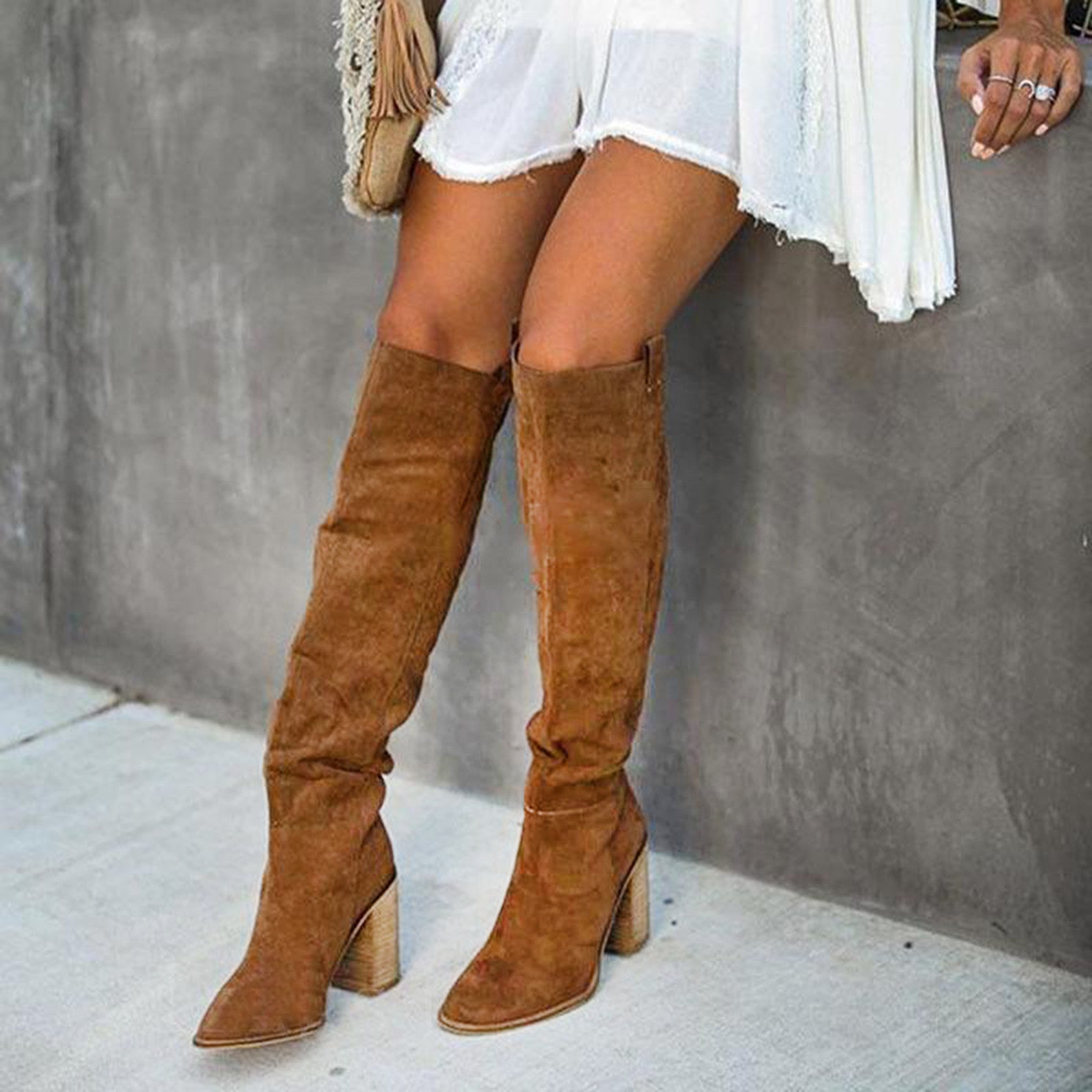 Knee High Boots for Women - Pointed Toe - Image 10