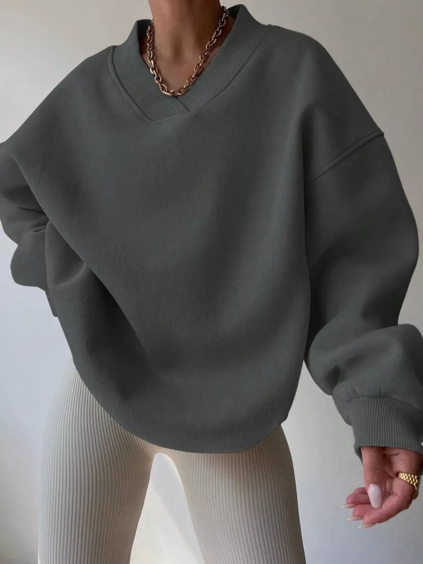 Oversized Pullover Sweater for Women - Drop Shoulder - Image 27