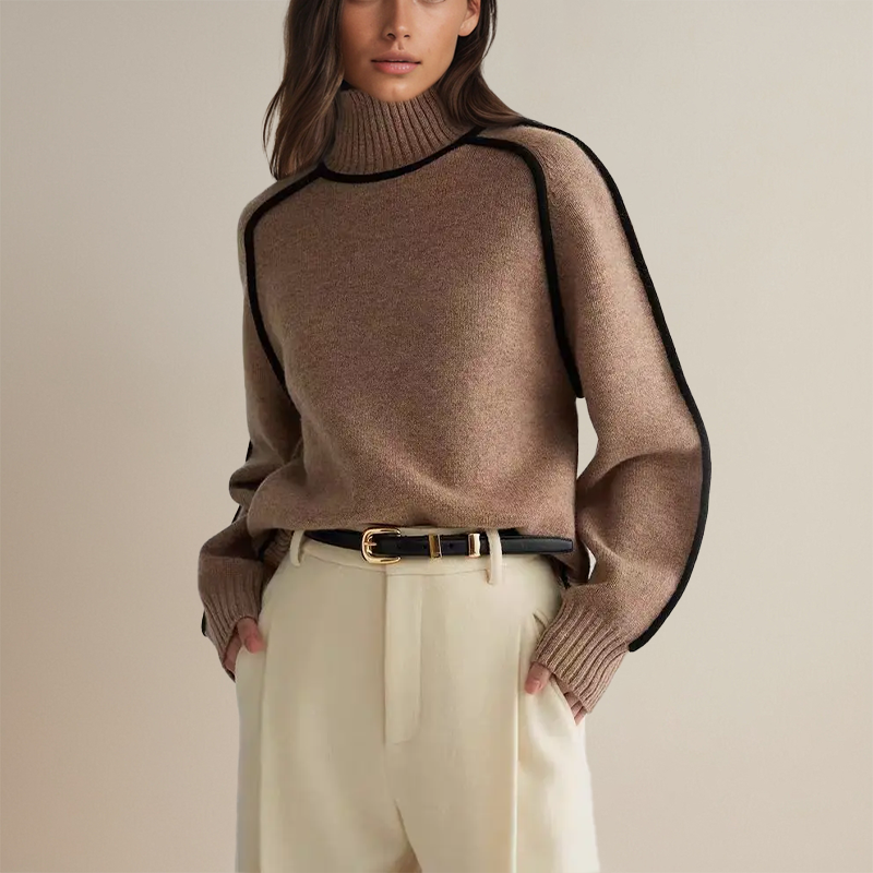 Turtleneck Sweater for Women - Long Sleeve - Image 2