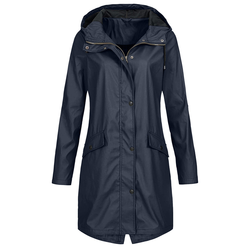 Hooded Coat for Women - Button Front - Image 1