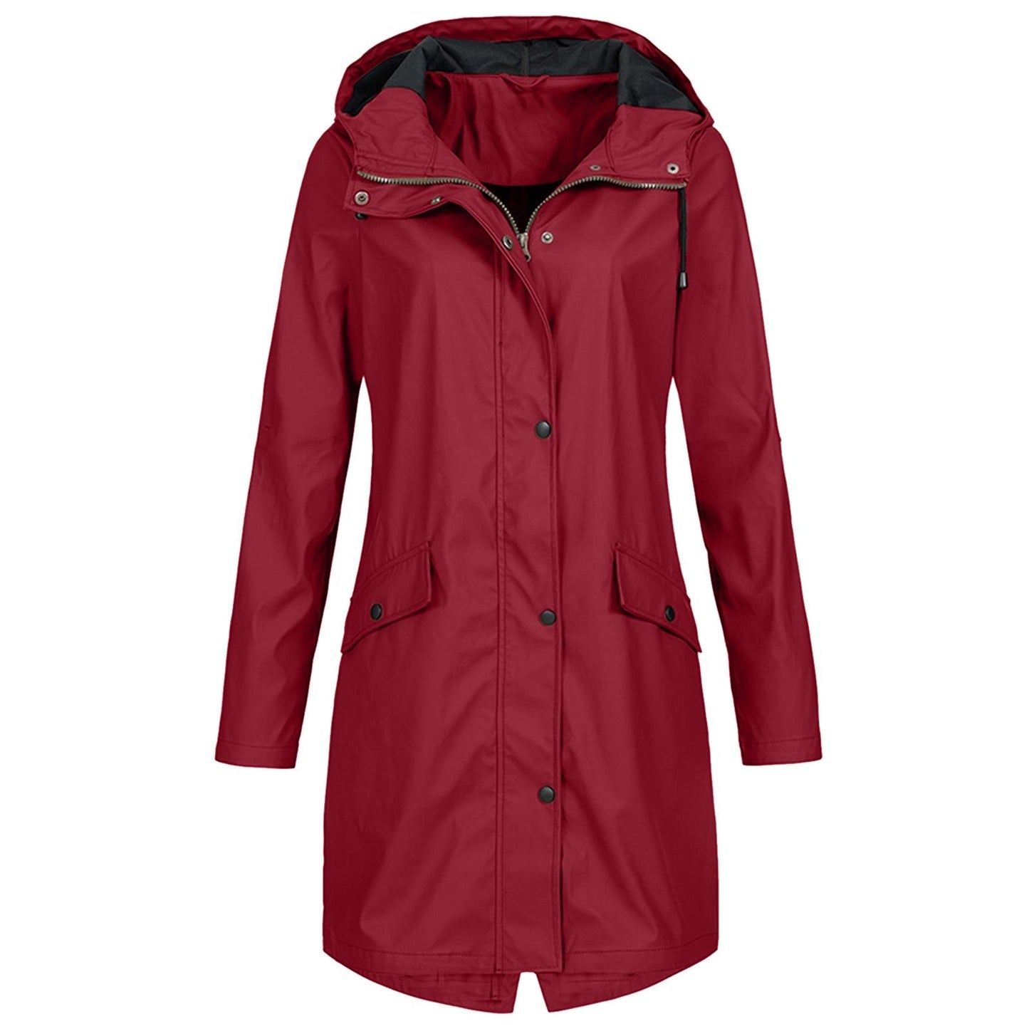 Hooded Anorak Coat for Women - Pocket Detail - Image 4