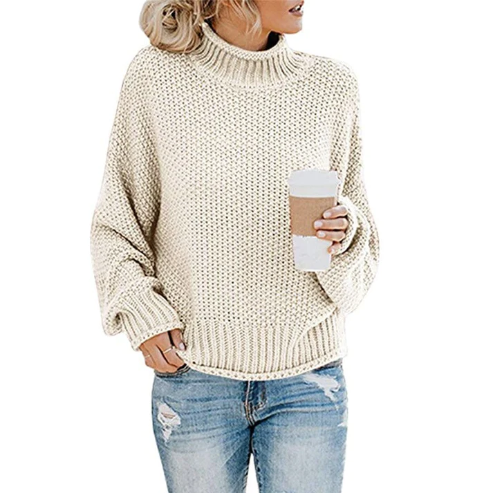 Oversized Turtleneck Sweater for Women - Long Sleeve - Image 1