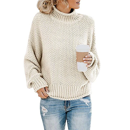 Oversized Turtleneck Sweater for Women - Long Sleeve - Image 1