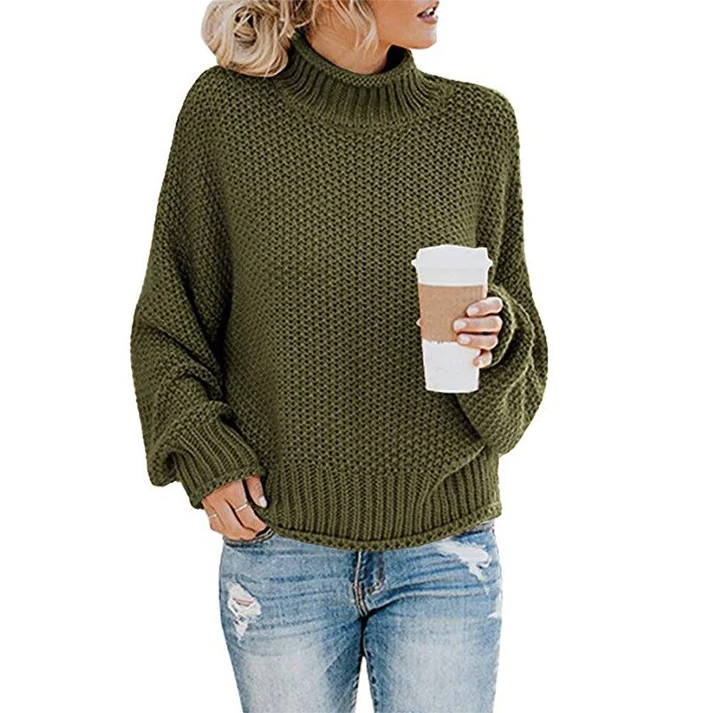 Oversized Turtleneck Sweater for Women - Long Sleeve - Image 4