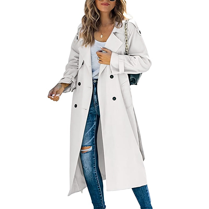 Trench Coat for Women - Belted Coat - Image 1