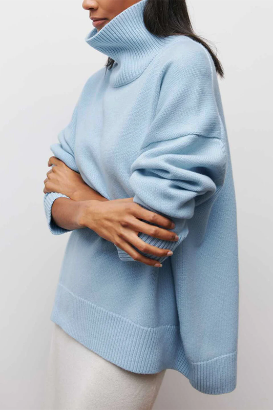Oversized Turtleneck Sweater for Women - Long Sleeve - Image 2