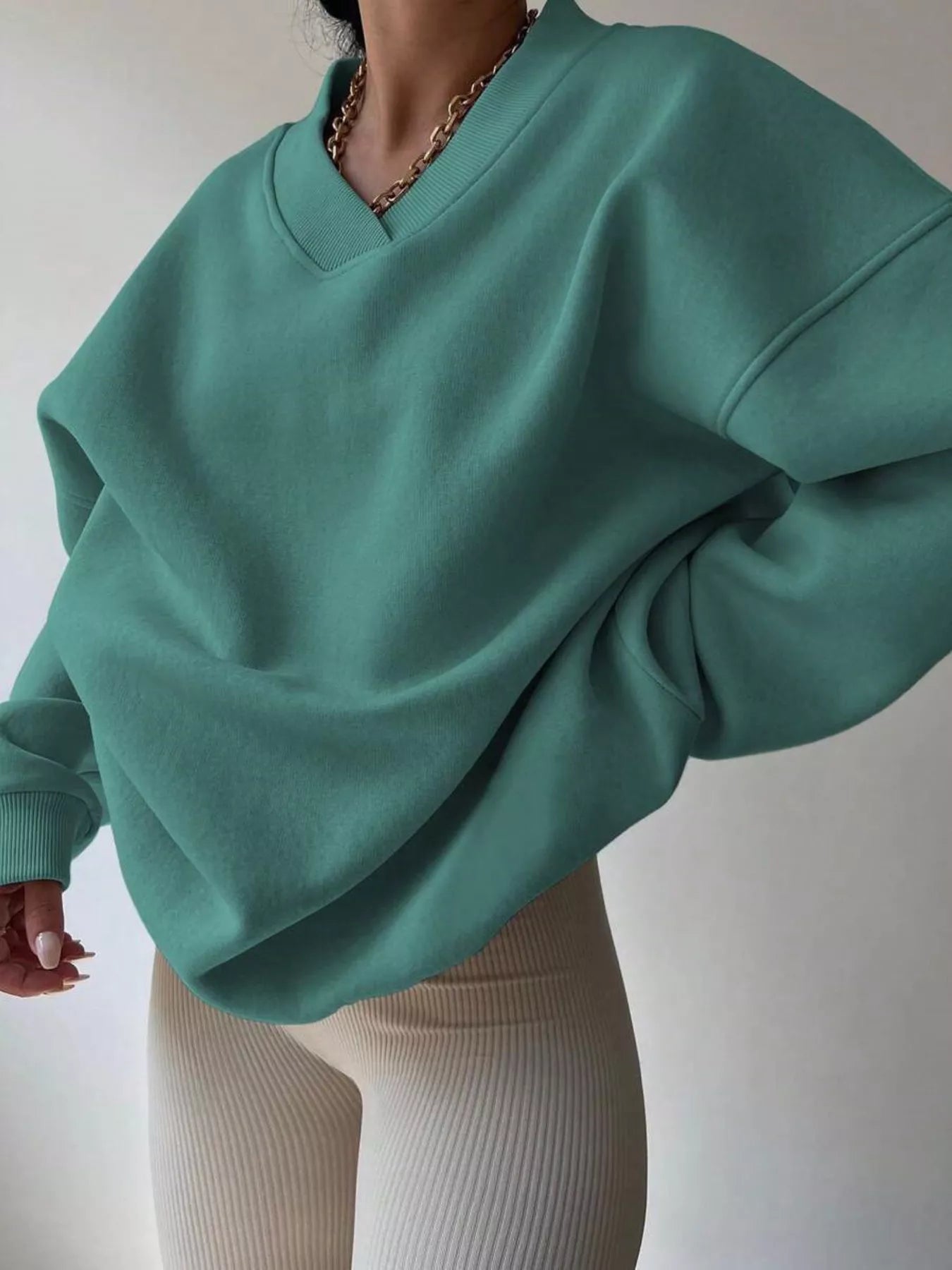 Oversized Pullover Sweater for Women - Drop Shoulder - Image 21