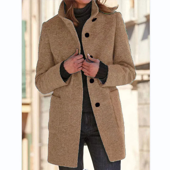 Button-Front Coat for Women - A-Line - Image 1