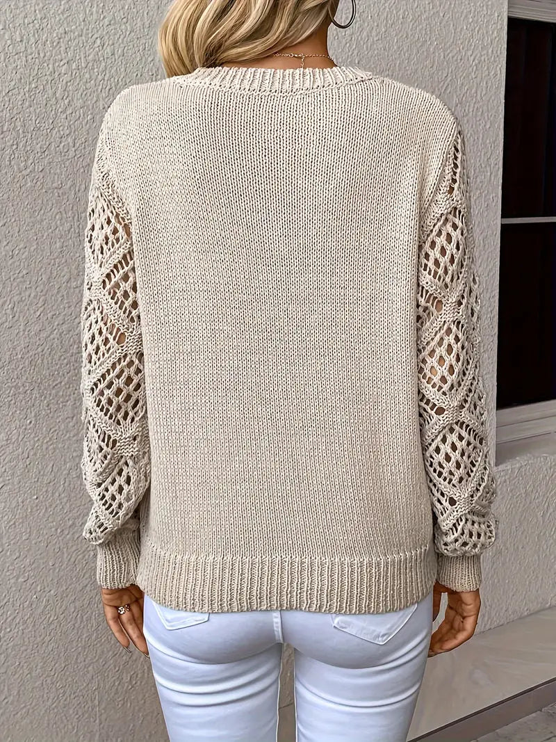V-Neck Sweater for Women - Long Sleeve - Image 3