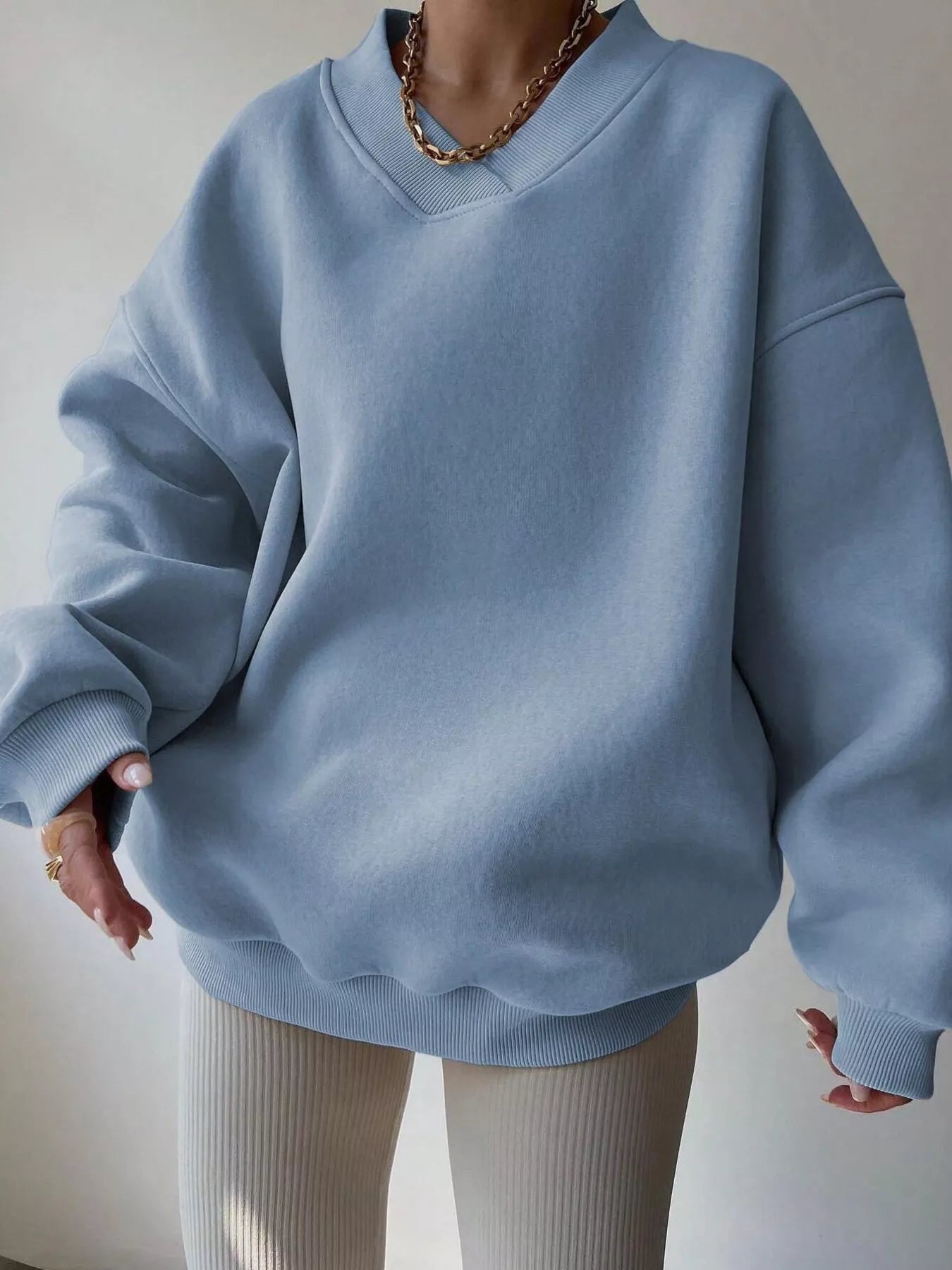 Oversized Pullover Sweater for Women - Drop Shoulder - Image 16
