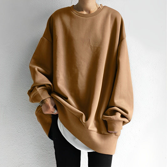 Oversized Crew Neck Sweater for Women - Relaxed - Image 1
