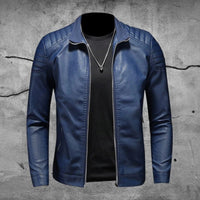 Biker Jacket for Men - Quilted Shoulder - Image 1
