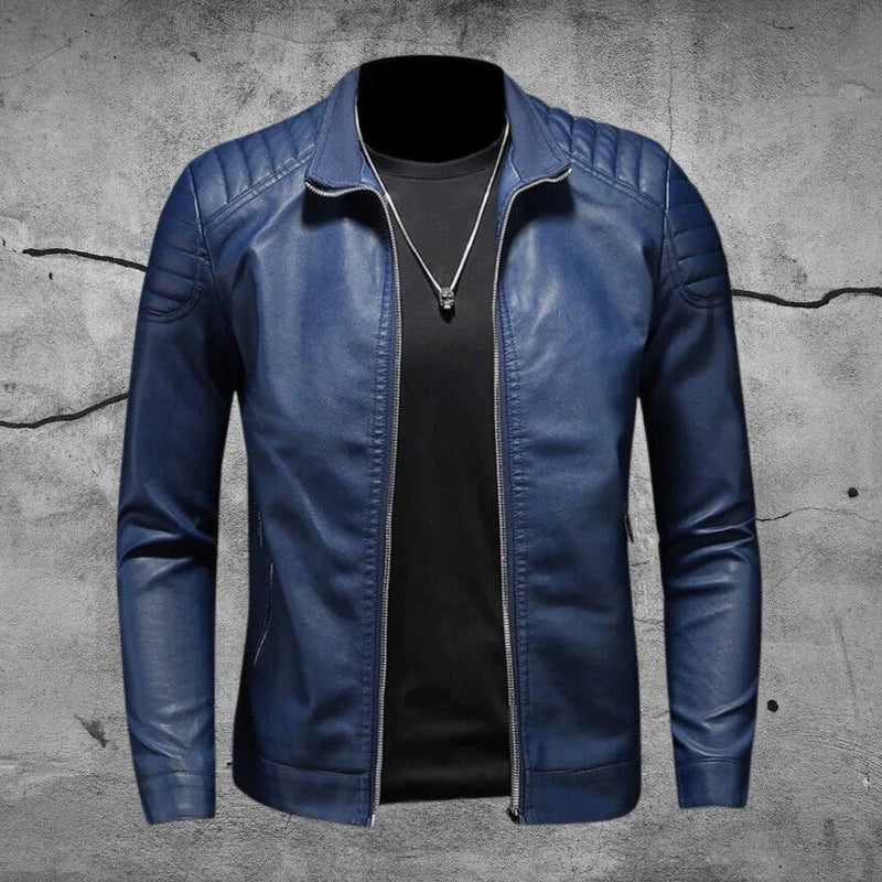 Biker Jacket for Men - Quilted Shoulder - Image 1