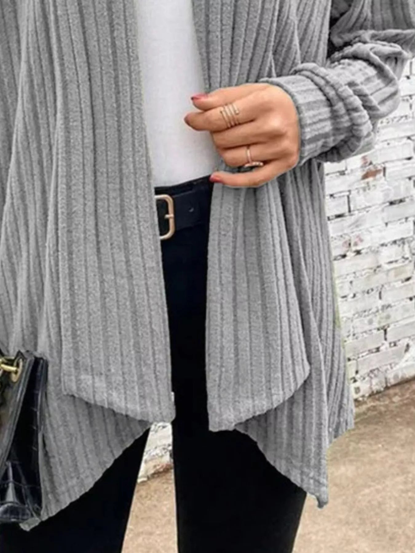 Open Front Cardigan for Women - Relaxed - Image 12