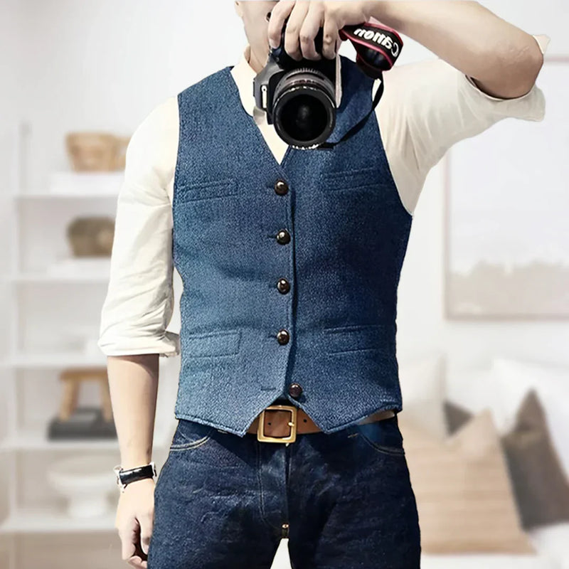 Button-Down Vest Jacket for Men - Slim Fit - Image 1