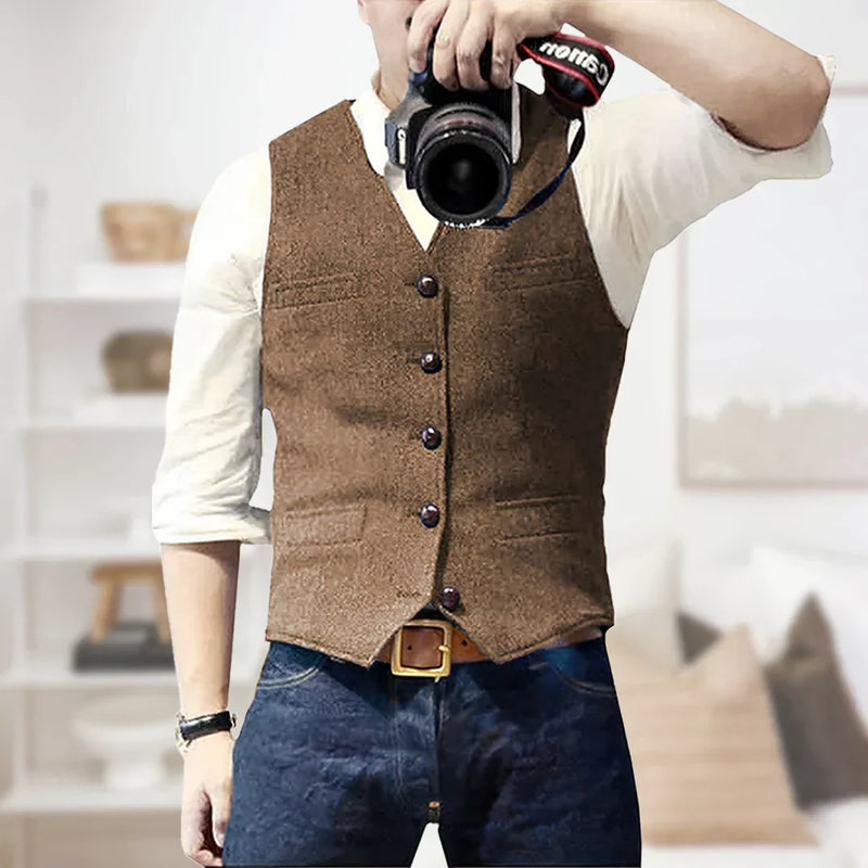Button-Down Vest Jacket for Men - Slim Fit - Image 10