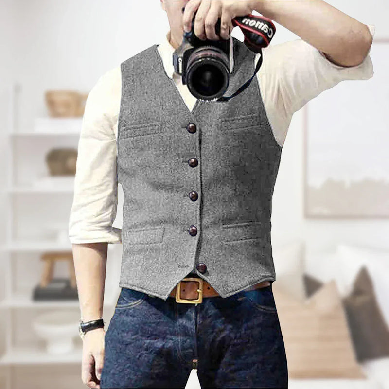 Button-Down Vest Jacket for Men - Slim Fit - Image 7