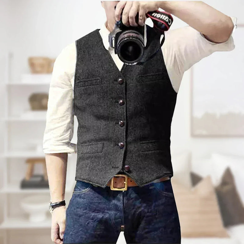 Button-Down Vest Jacket for Men - Slim Fit - Image 5
