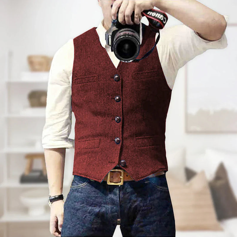 Button-Down Vest Jacket for Men - Slim Fit - Image 9