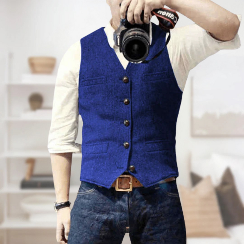 Button-Down Vest Jacket for Men - Slim Fit - Image 8