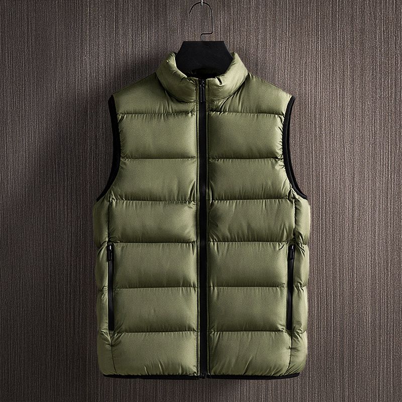 Quilted Puffer Vest for Men - Stand Collar - Image 3