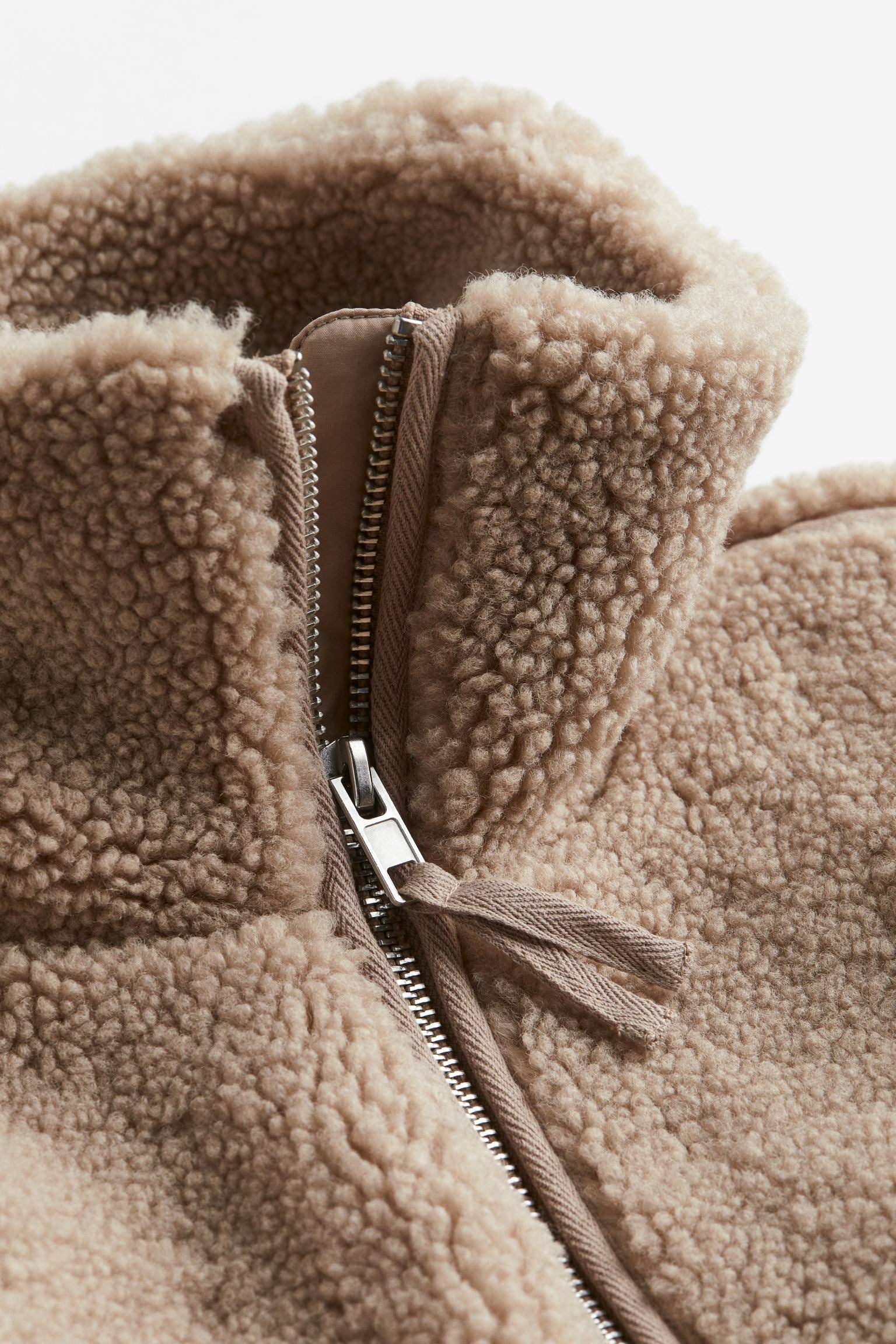 Sherpa Zip-Up Jacket for Women - High Collar - Image 5