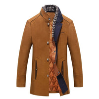 Stand Collar Overcoat for Men - Button Front - Image 1