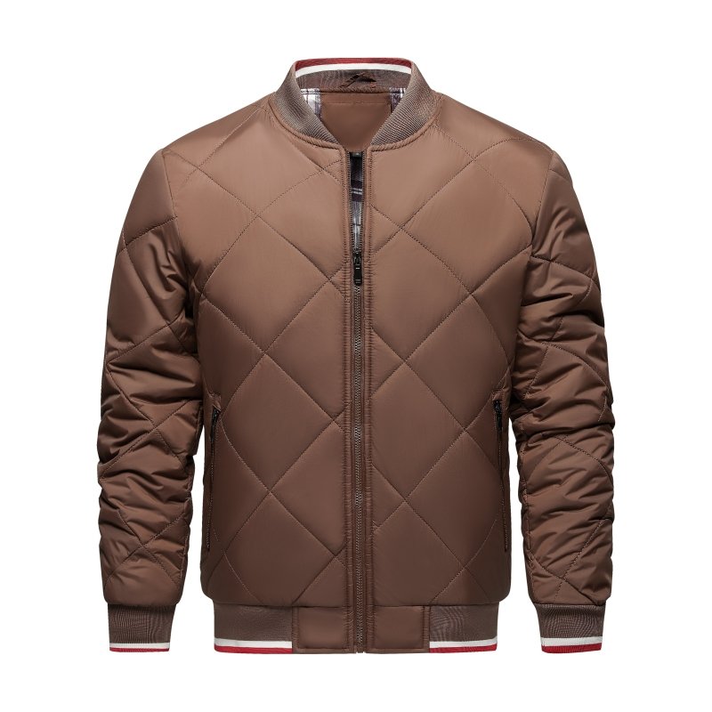 Quilted Bomber Jacket for Men - Zip Front - Image 12