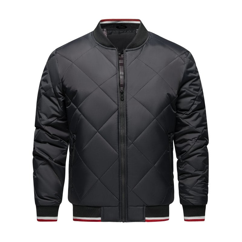 Quilted Bomber Jacket for Men - Zip Front - Image 1